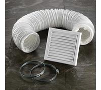 Bathroom Vent Kit For Wall Mounted Ventilation Fans | Extractor Accessory | White