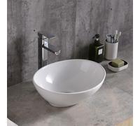 Bathroom Vessel Sink Above Counter Ship Type Art Basin with Drainage Accessories, Ceramic Washbasin for Hotel Balcony Home Cloakroom RV