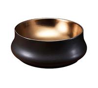 Bathroom Vessel Sink, Bathroom Ceramic Vessel Sink with Faucet and Drain Set 13.4x15.3x5.5 inches Golden