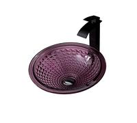 Bathroom Vessel Sink Combo with Waterfall Faucet Set for Counter Top Installation
