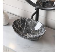 Bathroom Vessel Sink, DeerValley Ceramic Countertop Wash Basin, Oval Porcelain Cloakroom Vanity Sink Bowl Art Deco Basin - 40 x 33 x 14.5cm