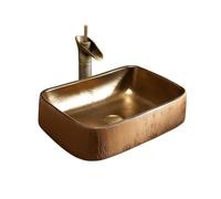 Bathroom Vessel Sink - Retro Ceramic Above Counter Bowl for Modern Bathrooms, Stylish Vanity Wash Lavatory, Easy to Clean