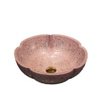 Bathroom Vessel Sinks Southeast Asian Style Pink Color Art Ceramic Countertop Sink For Vanity Above