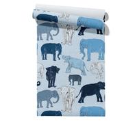 Bathroom Vinyl Film Cute Bedroom Anti Slip Drawer Liner Roll Blue Elephant | Waterproof and oil-resistant PVC vinyl. Ideal for bedroom, living room and hallway. Size: 45x200.
