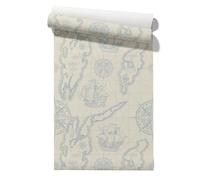 Bathroom Vinyl Film Kitchen Funky Drawer Liner Large Retro Map | Thick durable vinyl film, no adhesive needed. DIY-friendly, anyone can install in minutes. Size: 45x1200.