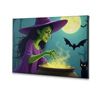 Bathroom Wall Art A Witch Brews Magic Under A Full Moon. Canvas Decorative Picture The Chosen Shabby Chic Decor(40x60cm)