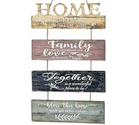 Bathroom Wall Art, Hangable Home Decoration Accessories For Entrances | Rustic Wooden Word Sign, Four Pieces Decorative Door Wooden Plaques | Door Blessing Sign | Decorative Four Pieces Vintage Woode