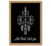 Bathroom Wall Art Let That Shit Go Toilet Sign Funny Bathroom Yoga Decor Artwork Framed Wall Art Print A4