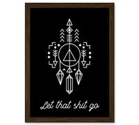 Bathroom Wall Art Let That Shit Go Toilet Sign Funny Bathroom Yoga Decor Artwork Framed Wall Art Print A4