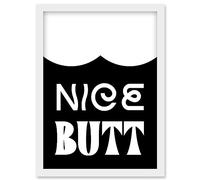 Bathroom Wall Art Nice Butt Funny Toilet Sign Bathroom Decor Artwork Framed Wall Art Print A4