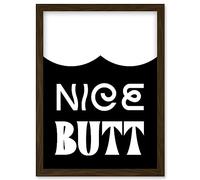 Bathroom Wall Art Nice Butt Funny Toilet Sign Bathroom Decor Artwork Framed Wall Art Print A4