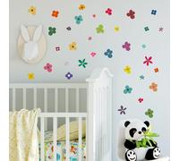 Bathroom Wall Art Stickers Waterproof Flowers Nursery Wall Stickers Girl Wall Stickers Colourful Flower Cute Wall Decals for Girls 2005