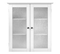 Bathroom Wall Cabinet 2 Glass Doors White Connor ELG-581 by Teamson Home