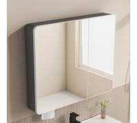 Bathroom Wall Cabinet, Aluminum Alloy, Single Door Design, Wall Mounted with Mirror, Multi-functional Storage Space