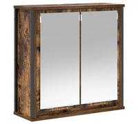 vidaXL Bathroom Wall Cabinet with Mirror Smoked Oak 60x21x60 cm
