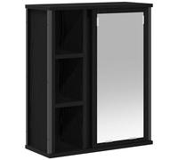 vidaXL Bathroom Wall Cabinet with Mirror Black Oak 50x21x60 cm