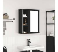 Bathroom Wall Cabinet Black Oak 50x21x60 cm Engineered Wood & Steel, Mirror+3 UK