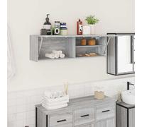 Bathroom wall cabinet Grey Sonoma 100x25x30cm Engineered wood wall-mounted unit