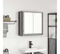 vidaXL Bathroom Wall Cabinet with Mirror Grey Sonoma 60x21x60 cm