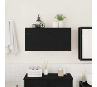 vidaXL Bathroom Wall Cabinet Black 80x25x40 cm Engineered Wood