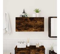vidaXL Bathroom Wall Cabinet Smoked Oak 80x25x40 cm Engineered Wood