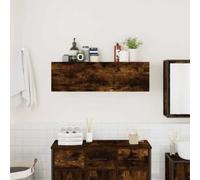 vidaXL Bathroom Wall Cabinet Smoked Oak 100x25x30 cm Engineered Wood