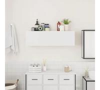 vidaXL Bathroom Wall Cabinet White 100x25x30 cm Engineered Wood, White