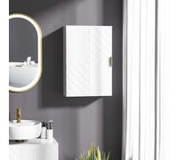 kleankin Bathroom Wall Cabinet with Adjustable Shelves for Hallway, Living Room, White