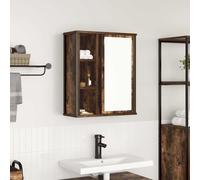 vidaXL Bathroom Wall Cabinet with Mirror Smoked Oak 50x21x60 cm