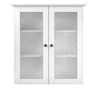 Bathroom Wall Cabinet with 2 Glass Doors Storage Connor White Teamson Home