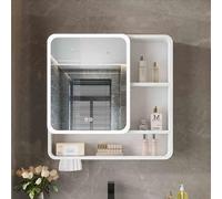 Bathroom Wall Cabinets,Medicine Cabinets For Bathroom, Bathroom Mirrors For Over Sink With Storage, Bathroom Vanity Cabinet With Buffering Hinges, Wall Mirror Cabinets For Bathroom, Living R,White-80