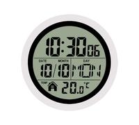 Bathroom Wall Clock - Waterproof, Suction Cup, Digital Temperature Date, Battery Operated Timer | Shower Accessories For Kitchen Spa Pool, Office Dorm Room, Makeup Vanity Mirror
