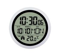Bathroom Wall Clock - Waterproof, Suction Cup, Digital Temperature Date, Battery Operated Timer | Shower Accessories For Kitchen Spa Pool, Office Dorm Room, Makeup Vanity Mirror & Home Toilet
