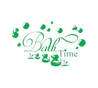 Bathroom Wall Decal Bath Time Wall Art Quotes Waterproof Vinyl Wall Stickers Duck Bubble Lettering DIY Kids Bathroom Decals Small - 26x42cm
