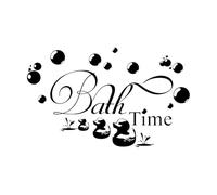 Bathroom Wall Decal Bath Time Wall Art Quotes Waterproof Vinyl Wall Stickers Duck Bubble Lettering DIY Kids Bathroom Decals Small - 26x42cm