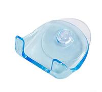 Bathroom wall holder with suction cup for shaver and household appliances, constructed from solid plastic to resist rust and aging in humid environments (Blue)