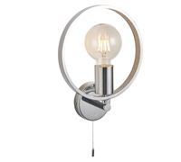 Bathroom Wall Light Fitting - Chrome Plate & Clear Faceted Acrylic - Modern