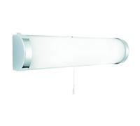 Bathroom Wall Light Switched Chrome With White Glass