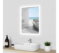 Bathroom Wall Mirror with LED Lights,with Demister Pad,IP44 Waterproof Dustproof (Single Touch-B, 600x800)