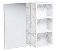 Bathroom Wall Mounted Mirror Cabinet JOINVILLE 60 cm 54 cm White Marble