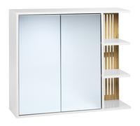 Bathroom Wall Mounted Mirror Cabinet NUBES 80 cm 70 cm White