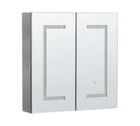 Bathroom Wall Mounted Mirror Cabinet with LED 60 x 60 cm Black MAZARREDO