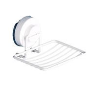 Bathroom Wall Mounted Soap Dish with Strong Suction Cup Never Slip Design Waterproof ABS Space Efficient Storage Strong Suction Soap Holder for Shower