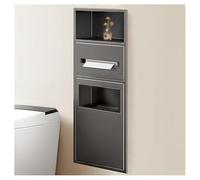 Bathroom Wall Niche Two Tier Wall Mounted Shower Caddy with Waterproof Shelf Stainless Steel Recessed Bathroom Storage Space Saving Solution for Toiletries and