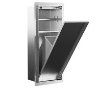 Bathroom Wall Shelf with Hidden Storage and Trash Can, Space-Saving Design for Modern Bathrooms