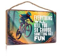 Bathroom Wall Wood Sign Ride Hard, Live Bold. Choose Adventure. Box Signs Bathroom Funny Decor(23X35CM)