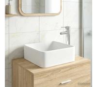 vidaXL Bathroom Wash Basin Chrome 36.5 x 36.5 x 13 cm Metal
