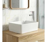 vidaXL Bathroom Wash Basin Chrome 40.5 x 30.5 x 13 cm Metal