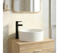 Bathroom Wash Basin Matte Black Metal 40.5x40.5x15.5cm with Faucet Quick Drain +