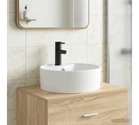 Bathroom Wash Basin Matte Black Metal 40.5x40.5x15cm Modern Quick-Drain Durable
